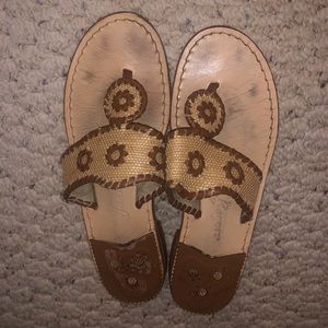 {Jack Rogers} Rattan Beige & Brown Sandals